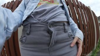 Grey jeans outdoors - May 05, 2019