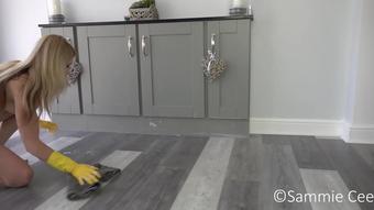 Sammie Cee Nude Rubber Gloves Floor Sponge Cleaning Manyvids