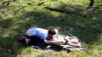 Fan request! Outdoor nude, fucking, pussylicking, cumshot in the forest
