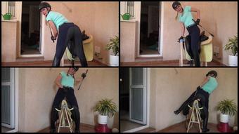 Equestrian Girl Dildo Riding Ripped Pant