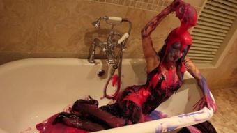 WAM - Satin evening dress gunge