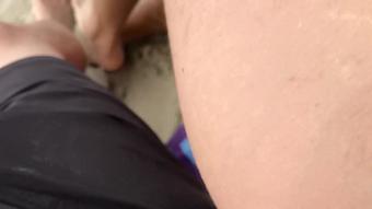 More Real Amateur Public Sex Risky on the Beach !!! People walking near...