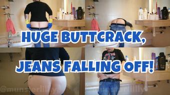 HUGE Buttcrack in Jeans While Cleaning Bathroom - October 13, 2023