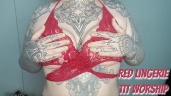 Red Lingerie Tit Worship