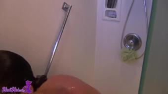 Step-Mom Showers While Step-Son Peeks In