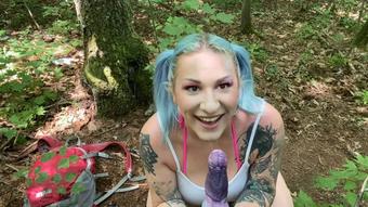 Sucking Big Alien Cock in the woods