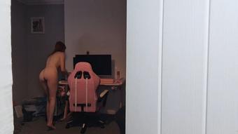 Spying on Step Mommy Cleaning Naked