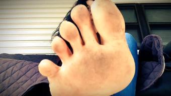 Lick my dirty feet clean while I smoke