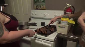 Missbroadwayy Two Beautiful Goddesses Cut Up Sausage