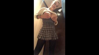 Sexy N'Horny Pussy Play in Public Toilet