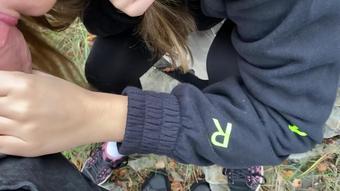 Hot Teen gives Shoejob on the Rain with Old school Vans Sneakers