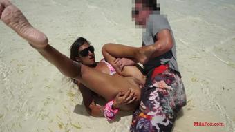 Public Anal sex on beach! Mila Fox