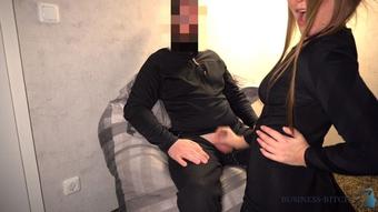 Business Bitch Beauty In Little Black Dress Dick Riding