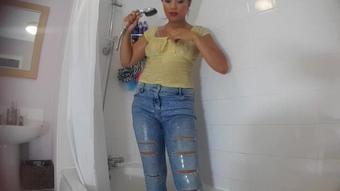 Kaylalouise Clothes In The Shower Strip