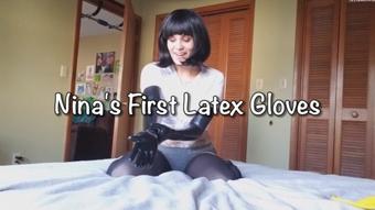 Nina's First Latex Gloves