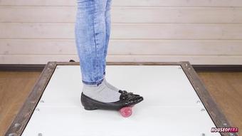 POV Cruel cock balls trampling and stomping ballet flats CBT | Era