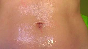 Oily Closeup Belly Button JOI