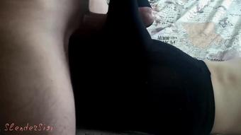 Cum On Black Pantyhouse