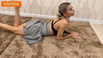 Fucked a girl with pigtails in her holes