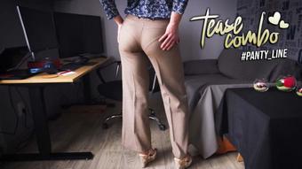 Secretary Teasing Visible Panty Line In Tight Work Trousers
