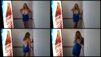 Cameron Skye Flashing In A Sexy Dress In Hotel Lobby