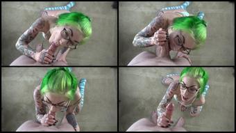 Cattie Blowjob Facial Cum Eating Off Glasses