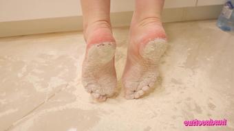 Cute Teen Feet In Flour