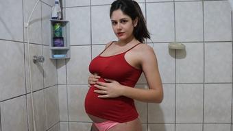 Pregnant taking a shower - September 21, 2021