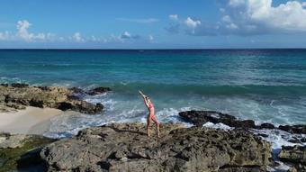Naked on the beach