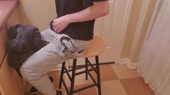 Piss Wetting to the Towel during Zoom Meeting