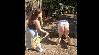 Missy Spanked in Shower and Outside