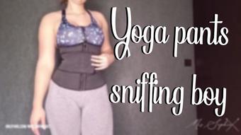 Yoga pants sniffing boy