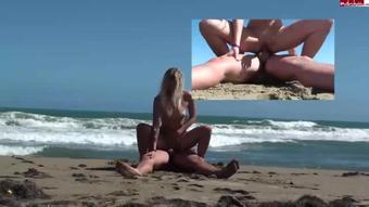 Blondehexe - Wildes Geficke Und Creampie Am Strand