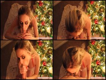 Ceceseptember Christmas Blowjob By The Tree