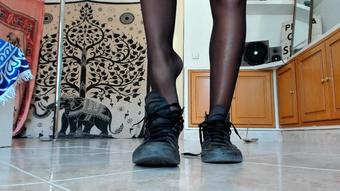 Sneakers feet in nylons JOI - December 07, 2021