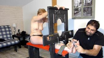 Frenchtickling - Almina Is Back Topless On The New Device - Tickling-Videos.Com