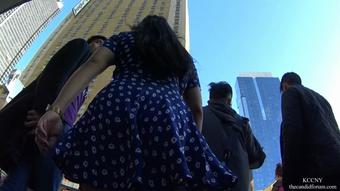 Up Asian Chick In Blue Dress