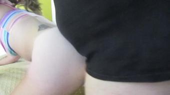 Teen fitted for anal vibrator fucks sucks and chokes on huge older cock - Lavender joy