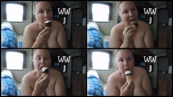 Wyoming Wynters Licking Amp Eating Ice Cream Cone Topless