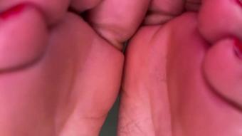 Floor Pov Of Pink Nylons Removal