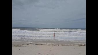 cum play on the beach