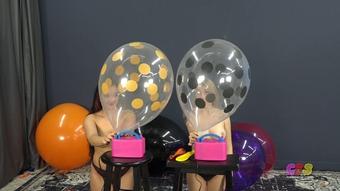 Roxy n Madison Simultaneous Balloon Pops