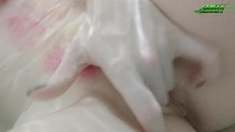 Underwater fingering and cumming