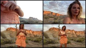 Mona Wales Cumming In The Desert Sunset