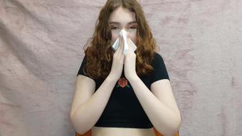Wetschoolgirl Loud Nose Honking With Red Lips
