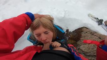 I suck my snowboard instructors cook for free lessons blowjob pov hd