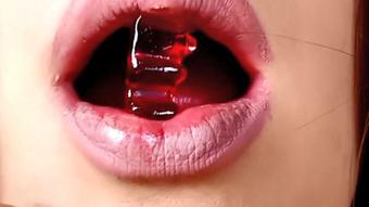 Giantess swallowing annoying gummy bear