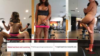 Naked workout and cumming twice