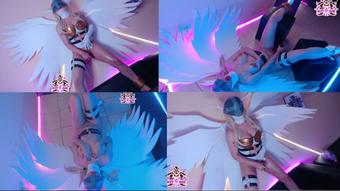 Angewomon Digimon:Oiled & Masturbation