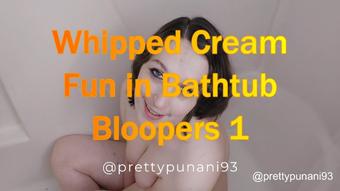Whipped Cream Fun in Bathtub Bloopers 1